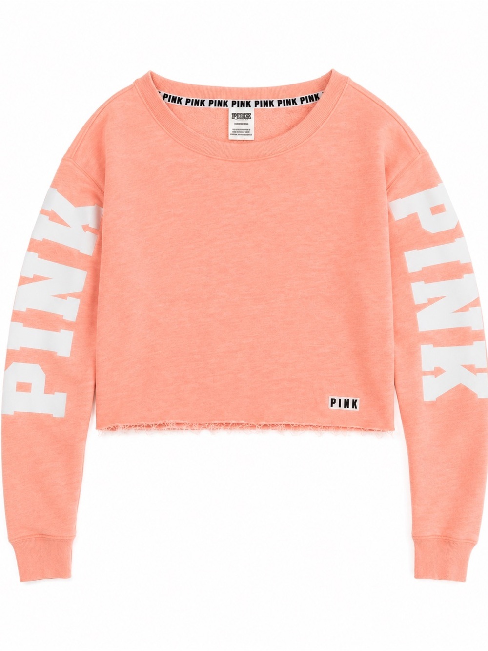 Y2K Cropped Crewneck Sweatshirt in Coral Peach